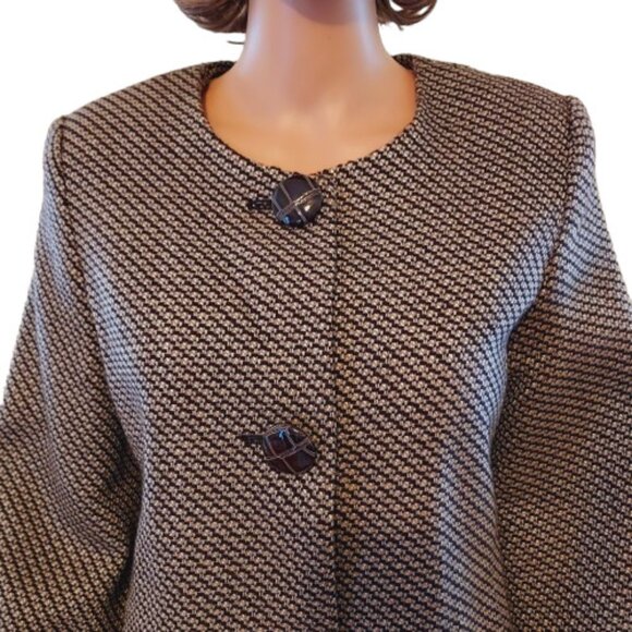 JOSEPH A. TWEED COLLARLESS FULLY LINED BLAZER SIZE 6 NWT - Picture 2 of 9
